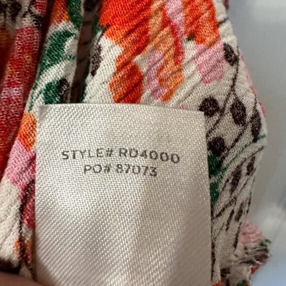 Lulus | XL View From The Meadow Cream Floral Print Off Shoulder Dress Smocked - Picture 11 of 11